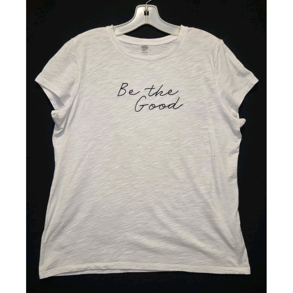 Matilda Jane Good Hart Be the Good Tee Size Large Shirt White Cotton Casual GH
